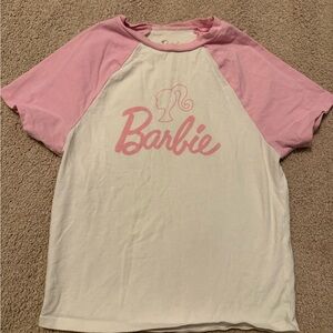 Barbie Pink and White Short Sleeve Tee